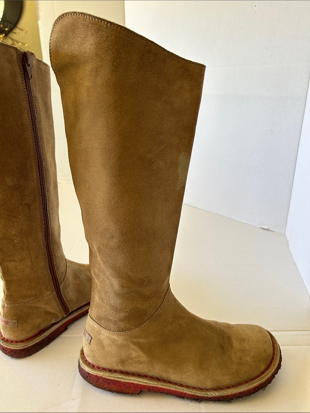 CAMPER SUEDE BEIGE ZIP UP BOOTS SIZE 38